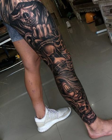 Tattoos Torso, Best Leg Tattoos, Chicano Tattoos Sleeve, Full Leg Tattoos, Torso Tattoos, Dragon Sleeve Tattoos, Full Sleeve Tattoo Design, Forearm Sleeve Tattoos, Cool Forearm Tattoos