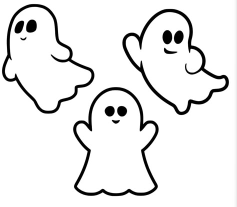 Cute Ghost Template Free Printable, Ghost Silhouette Shape, Ghost Cut Out Template, Ghost Clipart Black And White, Molde Fantasma Halloween, Ghost Printable Free, Halloween Silhouettes Templates, Ghost Cutouts, Ghost Stencil