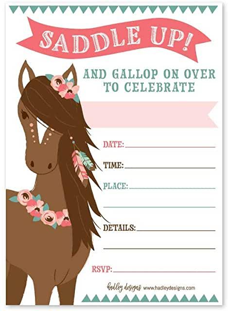 Western Party Invitations, Girl Horse Party, Girl Horse Birthday Party, Horse Party Invitations, Horse Theme Birthday Party, Cowgirl Birthday Invitations, Horse Themed Party, Horse Birthday Cake, Horse Birthday Invitations