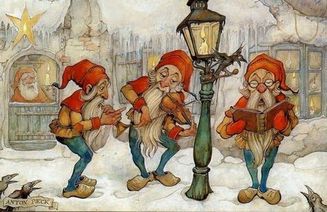 Anton Pieck Fairy Wonderland, Anton Pieck, Christmas Stories, Water Colours, Image 3d, Fairies Elves, Dutch Painters, Art Et Illustration, Dutch Artists