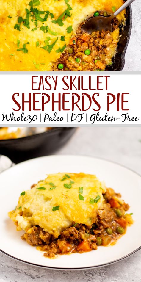 Paleo Shepards Pie, Healthy Shepards Pie, Ground Beef Paleo Recipes, Shepards Pie Recipe, Whole30 Lunch, Whole30 Dinner, Shepherd's Pie Recipe, Dairy Free Low Carb, Ground Beef Recipe