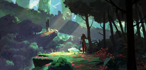 ArtStation - Absolver Environment Concept Art, Michel Donze Concept Art Landscape, Environment Painting, Concept Art Tutorial, Landscape Concept, Disney Concept Art, Art Disney, Concept Art Drawing, Art Video, Fantasy Art Landscapes