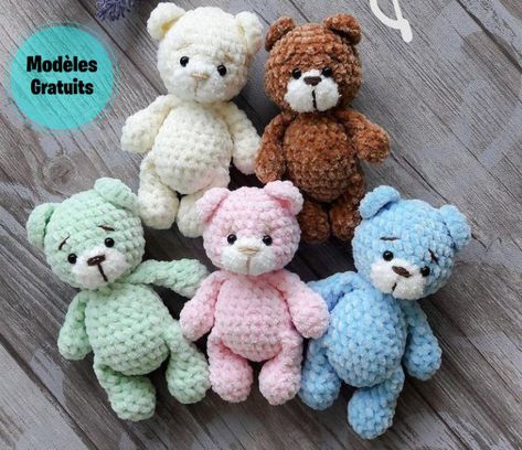 Petit Ours mignon Amigurumi PDF Modèle au Crochet - Amigurumibox Teddy Crochet, Aesthetic Patterns, Tiny Teddies, The Whoot, Crochet Aesthetic, Washcloth Pattern, Crochet Supplies, Soft Teddy Bear, Crochet Patterns Free Blanket