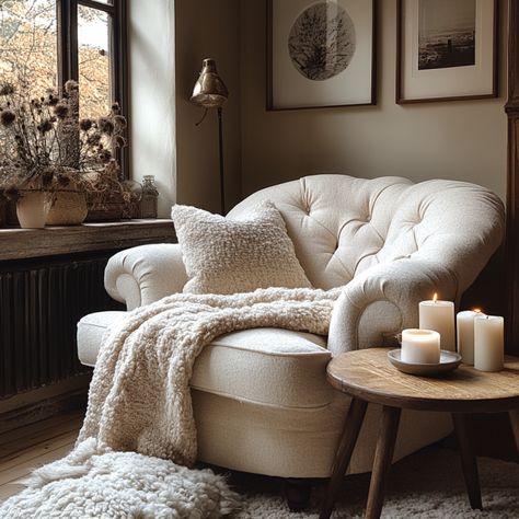 How to Create the Perfect Reading Nook - Bedroom Reading Corner, Cozy Decor Ideas, Reading Nook Chair, Cozy Reading Corners, Comfy Seating, Warm Lighting, Reading Corner, Cozy Reading, Cozy Decor