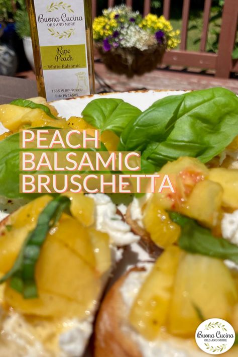 Peach White Balsamic Vinegar Recipe, Peach Balsamic Vinegar Recipes, Basalmic Vinegar, Balsamic Bruschetta, Balsamic Vinegar Recipes, White Balsamic Vinegar, Fresh Basil, Large Bowl, Balsamic Vinegar