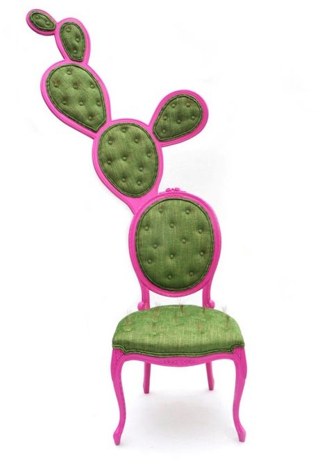 Nopal Cactus-Inspired French Oval Chairs – Prickly Pair Chairs | DigsDigs Cactus Chair, Estilo Kitsch, Unusual Furniture, Unique Chair, Deco Originale, Green Cactus, Mexican Designs, Funky Furniture, Take A Seat