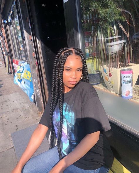 Box Braids Jumbo, Jumbo Box Braids Styles, Braids Jumbo, Big Box Braids, Braided Hairstyles For Black Women Cornrows, Short Box Braids, Jumbo Box Braids, Long Box Braids, Hairstyles Braided