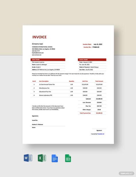 Free Simple School Invoice Template #AD, , #AFFILIATE, #Simple, #Free, #School, #Template, #Invoice Business Invoice Templates Free, Graphic Design Invoice Template, Blank Invoice Template, Commercial Invoice Template, Microsoft Word Invoice Template, Google Spreadsheet, Invoice Design, School Template, Docs Templates