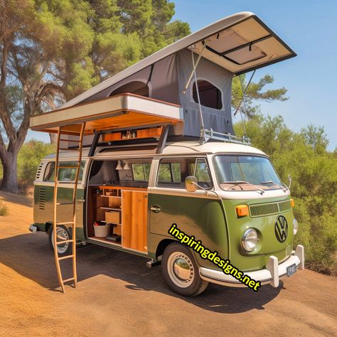 People Are Converting Their Volkswagen Hippy Busses Into RVs with a Whole Second Level Hippy Bus, Converted Bus, Tiny House Camper, Volkswagen Vans, Luxury Motorhomes, Volkswagen Type 2, Custom Campers, Volkswagen Van, Vintage Vw Bus