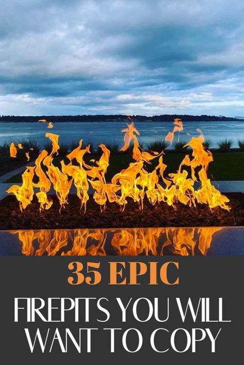 Tons of ideas to create the perfect DIY outdoor fire pit area for your backyard. Find the best propane, gas and wood fire pits for your deck, patio and yard. Unique Fire Pits, Diy Fire Feature Outdoor, Outdoor Wood Burning Fire Pit, Outdoor Fire Feature, Outside Gas Fire Pit Ideas, Backyard Fire Features, Gas Fire Pit Ideas Backyard Diy Projects, Fire Pit Rock Ideas, Outdoor Gas Fire Pits