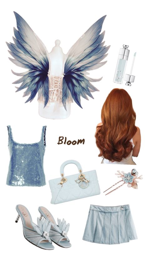 Winx club outfit bloom Winx Club Bloom Outfits, Fairy Hairstyles Halloween, Winx Halloween Costume, Fairytale Halloween Costumes, Fairy Hair, Bloom Winx Club, Fairy Core, Halloween Inspo, Fairy Costume