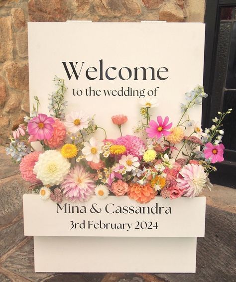 Welcome Flowers, Madison Wedding, Wedding Signs Diy, Be Interesting, Wedding Entrance, Fingers Crossed, Pastel Wedding, Wildflower Wedding, Planter Box