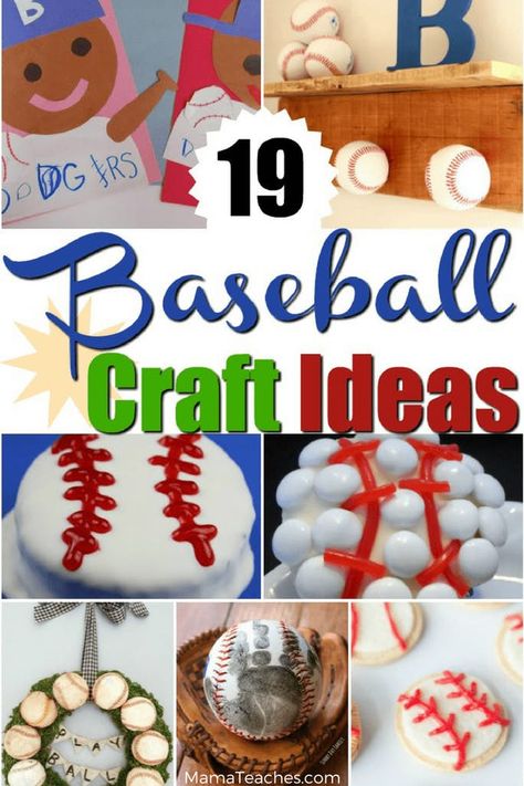 Baseball Crafts For Kids, Snacks For Teens, Learning Crafts, Baseball Crafts, Arts And Crafts For Teens, Indian Arts And Crafts, Arts And Crafts House, Sport Craft, Baseball Party