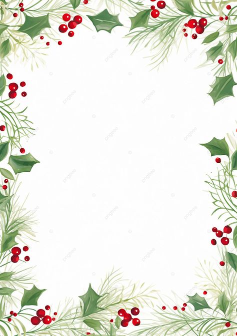 An Ornamental Christmas Frame With Holly Background Printable Border Design Free Frames, Christmas Borders Free Printable, Christmas Borders And Frames, Holly Background, Christmas Boarders, Happy Holidays Images, Free Christmas Borders, Xmas Invitations, Christmas Card Background