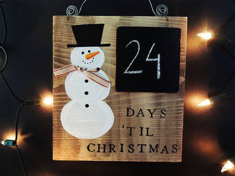 Days until Christmas Days till Christmas Countdown to Christmas Crafts To Sell Bazaars, Decorating With Snowmen, Countdown Christmas, Chalkboard Calendar, Wooden Advent Calendar, Christmas Crafts To Sell, Wooden Christmas Decorations, Days Till Christmas, Trending Items