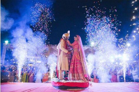 Tanvi and Aman – An Amazing Raipur Wedding which was Super Cute and oh-so Fun, a Superb Small Town Wedding that's WOW for Everyone! - Witty Vows Varmala Moments, Varmala Stage Decor, Varmala Ideas, Varmala Stage, Shaadi Decoration, Shadi Decoration, Red Sherwani, Buddhist Wedding, Wedding Entry