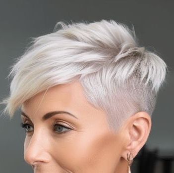 Platinum Short Hair Pixie, Platinum Short Hair, Pixy Cut, Fine Hair Pixie Cut, Short Hair Pixie, Pixie Haircut Styles, Short White Hair, Edgy Pixie Haircuts, Short Haircut Styles