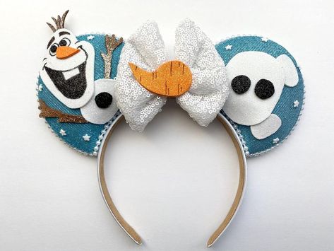 Olaf Mickey Ears, Encanto Ears, Diy Mickey Mouse Ears, Micky Ears, Mickey Ears Headband, Ear Ideas, Diy Disney Ears, Disney Ears Headband, Disneyland Ears