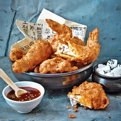 Seoul Bird’s Judy Joo: my version of KFC — Korean fried chicken | Weekend | The Times Korean Fried Chicken Recipe, Matzo Meal, Great British Chefs, Fried Chicken Recipe, Korean Fried Chicken, Korean Dishes, Fried Chicken Recipes, Spicy Sauce, Great British