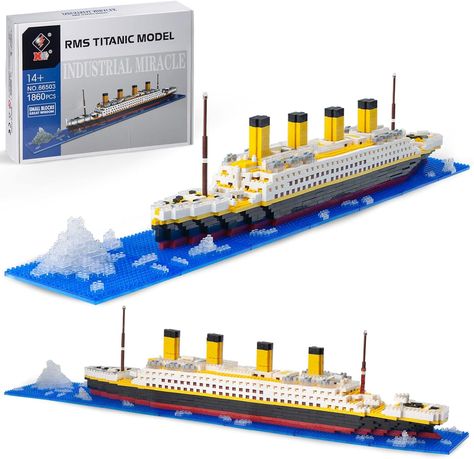 Seyaom Titanic Ship Model Building Block Sets, Micro Mini Blocks for Kids & Adults Gift(1860Pcs) Color Building, Titanic Model, Blocks For Kids, Titanic Ship, Kids Blocks, Ship Model, Rms Titanic, Building Instructions, Micro Mini