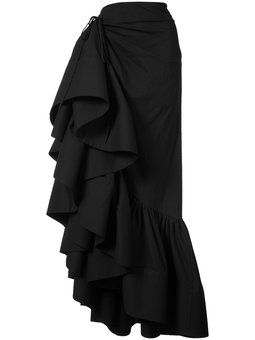 Ruffled Long Skirt, Y2k Fashion Street Styles, Ruffled Maxi Skirt, Black Ruffle Skirt, Ruffle Maxi Skirt, Shoes Prada, Rosie Assoulin, Miu Miu Shoes, Pleated Skirts