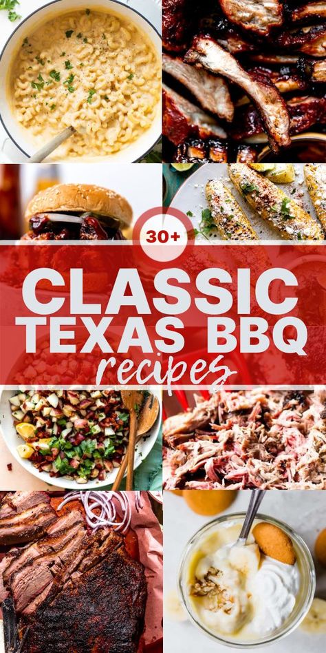 Classic Texas BBQ recipes made at home! Smoked brisket, chopped sandwiches, potato salads, banana pudding and more! All your favorite Texas BBQ dishes easily made at home. Texas Bbq Recipes, Bbq Recipes Sides, Mexican Grilled Chicken, House Of Yumm, Cultural Food, Bbq Salads, Potato Salads, Barbeque Recipes, Bbq Side Dishes