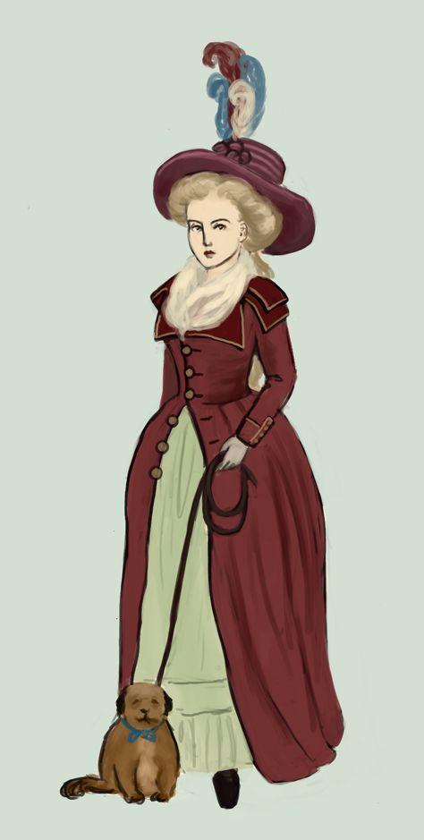 1790 .:2:. by Tadarida.deviantart.com on @DeviantArt French Revolution Fashion, Polonaise Dress, Sansa Stark Queen, 1790s Fashion, Fashion Timeline, Riding Habit, Georgian Era, 18th Century Fashion, Period Outfit