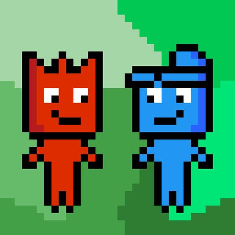 Pixilart - Fire boy and Water girl by DrawingPro Where's My Water Game, Fire Boy And Water Girl, Perler Wall, Where's My Water, Fireboy And Watergirl, Water Girl, Game Sprites, Color Palette Challenge, Girl In Water