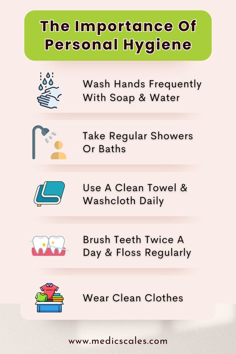 Stay fresh, stay confident! ✨🧼 Personal hygiene is key to feeling your best every day! 🚿🌸   #SelfCare #HealthyHabits #personalhygiene #health #wellness #healthyhabits #oralcare #handwashing #handsanitizer #viruses #germs #publichealth #infectionprevention #viruses #cleanliness #hygiene #pin #pinterest Daily Hygiene, Infection Prevention, 9th Grade, Clean Towels, Personal Hygiene, Stay Fresh, Health Wellness, Public Health, Oral Care