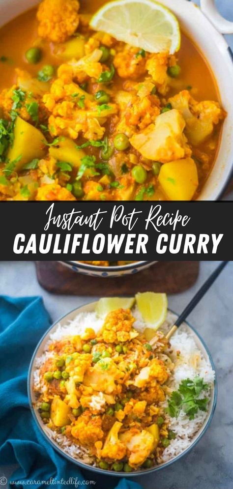 Picture of Curry Instant Pot Potatoes, Potato Cauliflower Curry, Instant Pot Indian, Gobi Recipes, Instant Pot Recipes Vegetarian, Vegan Instant Pot Recipes, Vegetarian Instant Pot, Cauliflower Dishes, Aloo Gobi