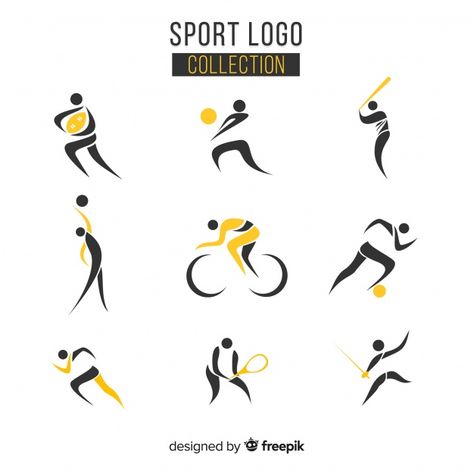 Modern sport logo collection Free Vector | Free Vector #Freepik #vector #freelogo #freelabel #freekids #freeicon Bike Logo Cycling, Logo Crossfit, Logo Fitness, Bike Logo, Sport Logo Design, Sports Logo Design, Logos Ideas, Logo Sport, Fitness Video