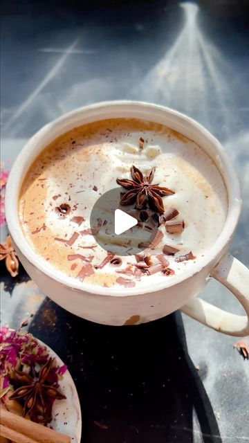 Chai Spice Hot Chocolate, French Vanilla Hot Chocolate Recipe, Vanilla Chai Hot Chocolate, Rich And Creamy Hot Chocolate, Rich Hot Chocolate Recipe, Vanilla Chai, Star Anise, Ground Ginger, Homemade Whipped Cream