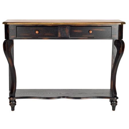 Katie Console Table. Dining Rooms Ideas, Light Brown Top, Coffee Station Ideas, Front Foyer, Paint Accessories, Chalet Chic, Console Table With Drawers, Brown Tiger, Paint It Black