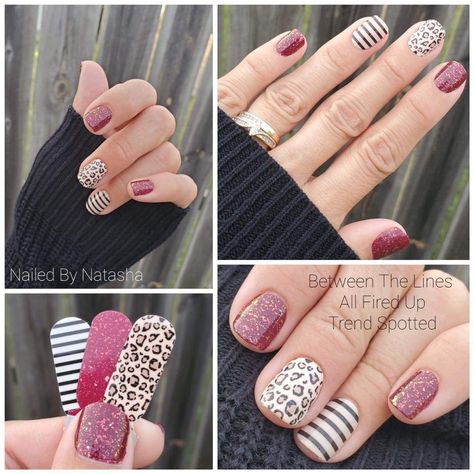 Red Nails Glitter, Nail Color Combos, Mixed Mani, Leopard Print Nails, Dry Nail Polish, Print Nails, Leopard Nails, Animal Print Nails, Nails Glitter