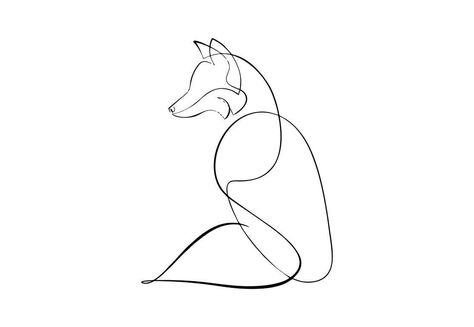 Fox Tattoo Line, Line Drawn Tattoo, Fox Outline Tattoo, Wolf Tattoo Line, Line Fox Tattoo, Wolf Line Tattoo, Minimalist Fox Tattoo, Fox Line Drawing, Fox Racing Tattoos