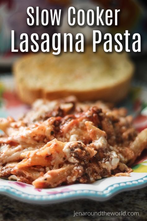 Slow Cooker Lasagna Pasta - Jen Around the World Crockpot Lasagna Pasta, Lazy Lasagna, Crockpot Lasagna, Quick Pasta, Slow Cooker Lasagna, Quick Pasta Recipes, Lasagna Pasta, Cheap Clean Eating, Fast Dinners