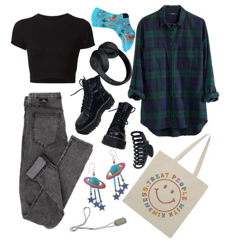 listening to phineas and ferb Outfit | ShopLook Plaid Trend, Outfit Dark, Alt Outfits, Phineas And Ferb, Black Crop Top, Cool Fits, Outfit Maker, Outfit Shoplook, Inspired Outfits