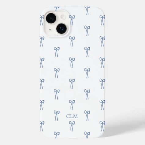 The perfect print for your New England beach vibe!  Preppy pattern featured hand drawn blue bows. Preppy Iphone Case, New England Beach, Apple Ecosystem, Bow Phone Case, Preppy Phone Case, Apple Ipad Accessories, Summer Fling, Blue Phone Case, Girly Phone Cases