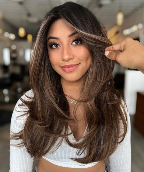 Black Hair With Blonde Highlights, New Long Hairstyles, Money Piece, Long Layered Haircuts, Long Layered Hair, Haircuts For Long Hair, Long Straight Hair, Long Blonde Hair, Dark Brown Hair