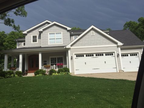 Certainteed Sterling Gray Certainteed Vinyl Siding, Certainteed Siding, Grey Vinyl Siding, Siding Choices, Exterior Home Renovation, Sterling Gray, Grey Siding, Lakefront Living, Sterling Grey