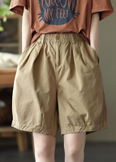 Khaki Pockets Solid Cotton Overalls Shorts Elastic Waist SummerFabric: Cotton BlendedSize & Fit: This garment fits true to size.Length: Size L measures 19.5"from waist to hem.Waist:Fitted - elastic waist allows stretch Hip: Loosely Fitted. room for hips. Hand Wash Cold. Khaki Shorts Outfit, Athletic Summer Outfits, Summer Outfits Athletic, Alt Summer Outfits, Vintage Summer Outfits, Summer Outfits Y2k, Overalls Shorts, Y2k Summer Outfits, Cotton Overalls