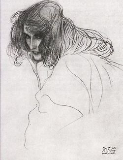 Gustaw Klimt- genius in the draft. The gray tone always exhibits personality. Sadness, mystery, inducement Klimt Drawing, Illustration Lessons, Beethoven Frieze, Art Klimt, Drawing Study, Gustav Klimt Art, Klimt Art, Egon Schiele, Alphonse Mucha