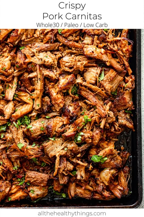 All The Healthy Things, Pork Carnitas Recipe, Pork Shoulder Recipes, Boneless Pork Shoulder, Carnitas Recipe, Pork Carnitas, Pork Dinner, Dutch Oven Recipes, Crispy Pork