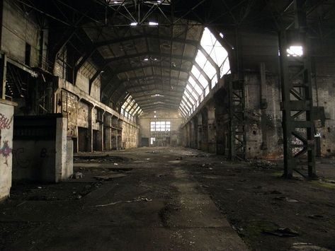 Abandoned Industrial, Abandoned Warehouse, Pathway Landscaping, All Falls Down, Industrial Architecture, Lighting Concepts, Warsaw Poland, Industrial Buildings, Abandoned Buildings