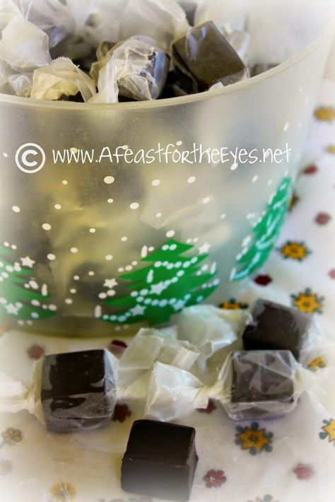 Homemade Black Licorice Caramels Homemade Licorice, Homemade Liquorice, Black Food Coloring, Licorice Candy, Black Food, Black Licorice, Caramel Recipes, Food Wallpaper, Homemade Caramel