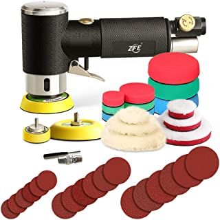 High quality professional air random orbital sander with 15 pcs buffing pads, 18 pcs sandpapers, 3 pcs backing plates, 1 pc screw and 1 pc screwdriver. High stability, low vibration rate and low energy consumption, 15000 Rpm. And it is easy to operate mini air sander. High efficiency, High technology. ZFE air polisher adopts eccentric double-rotation polishing method to make the polishing effect more uniform and smooth Car Buffer, Auto Body Work, Power Sander, Orbital Sander, Buffing Pads, Wet Dry Vacuum, Grinding Machine, Metal Products, Low Energy