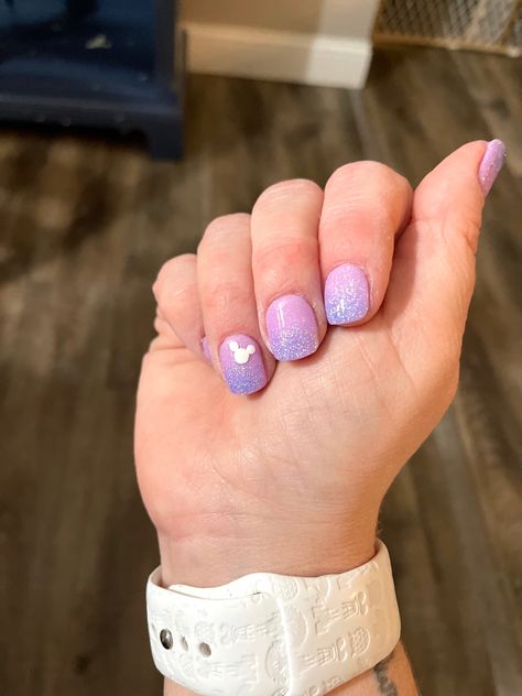 Disney Figment Nails, Ombre Disney Nails, Disney 100 Years Nails, Blue Disney Nails, Purple Disney Nails, Disney Cruise Nails, Disney Themed Nails, Anniversary Nails, Manicure Monday