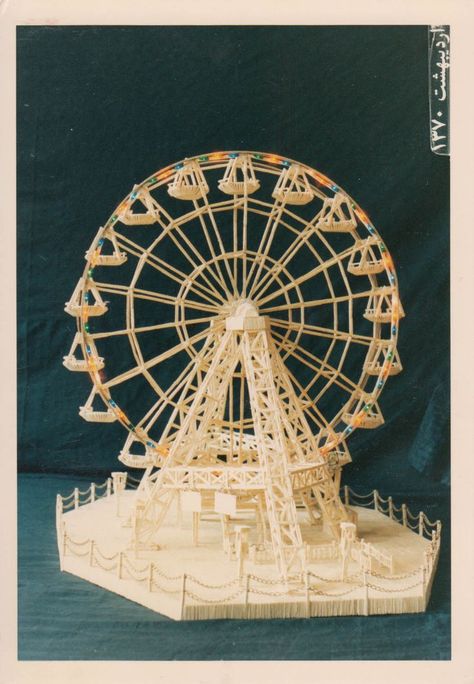 Ferris wheel handmade from matches Apartment Balcony Decorating, Ferris Wheel, Wheel, Miniatures