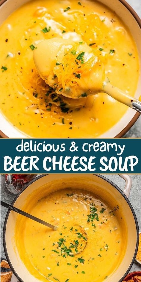 This Beer Cheese Soup combines the richness of cheddar with the depth of beer, creating a warm, indulgent dish. It's a creamy treat perfect for chilly evenings. Cheese Soup Recipe Easy, Beer Cheddar Soup, Diethood Recipes, Beer Cheese Soup Recipes, Beer Cheese Recipe, Easy Homemade Soups, Beer Cheese Soup, Beer Cheese Soups, Cheddar Cheese Soup