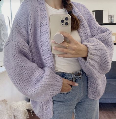 Purple Oversized Sweater, Purple Sweater Outfit, Cute Oversized Sweaters, Fluffy Alpaca, Western Wear Outfits, Fashion Top Outfits, Korean Girl Fashion, Pinterest Closet, Purple Sweater